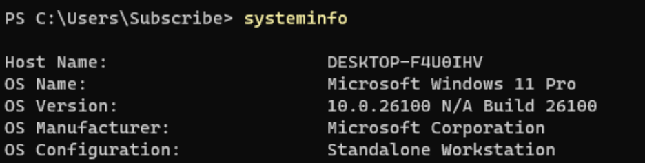 systeminfo